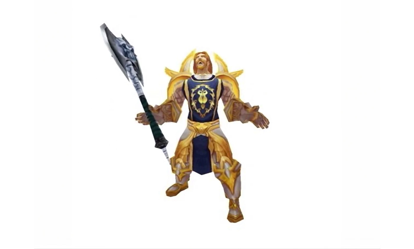 The original Frostshock paladin in his gold and blue armor