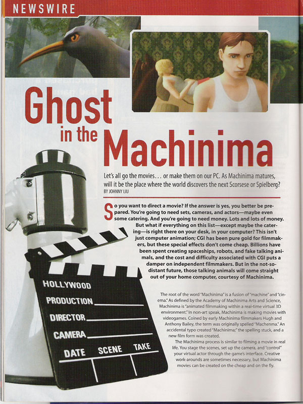 Ghost in the Machinima, page 28 magazine scan