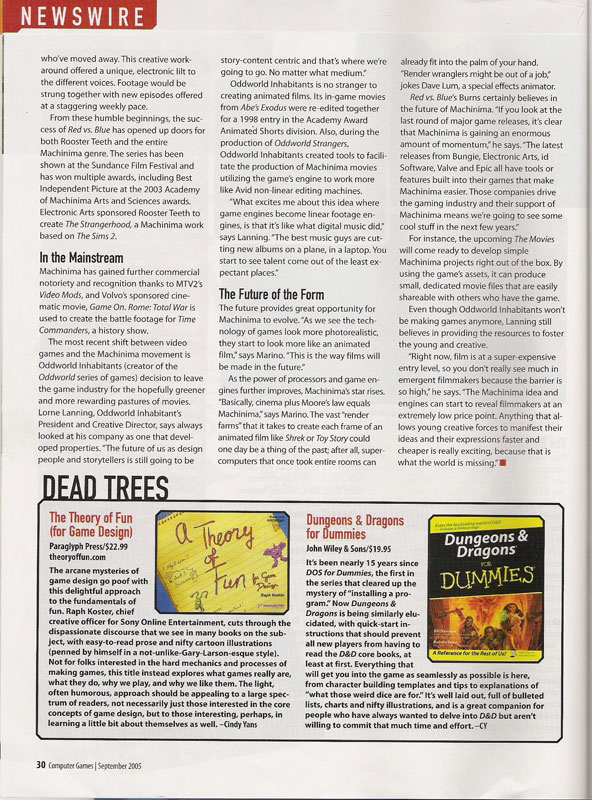 Ghost in the Machinima, page 30 magazine scan